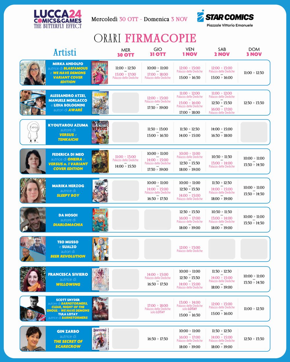 Calendario Ospiti Star Comics Calendario Ospiti Star Comics